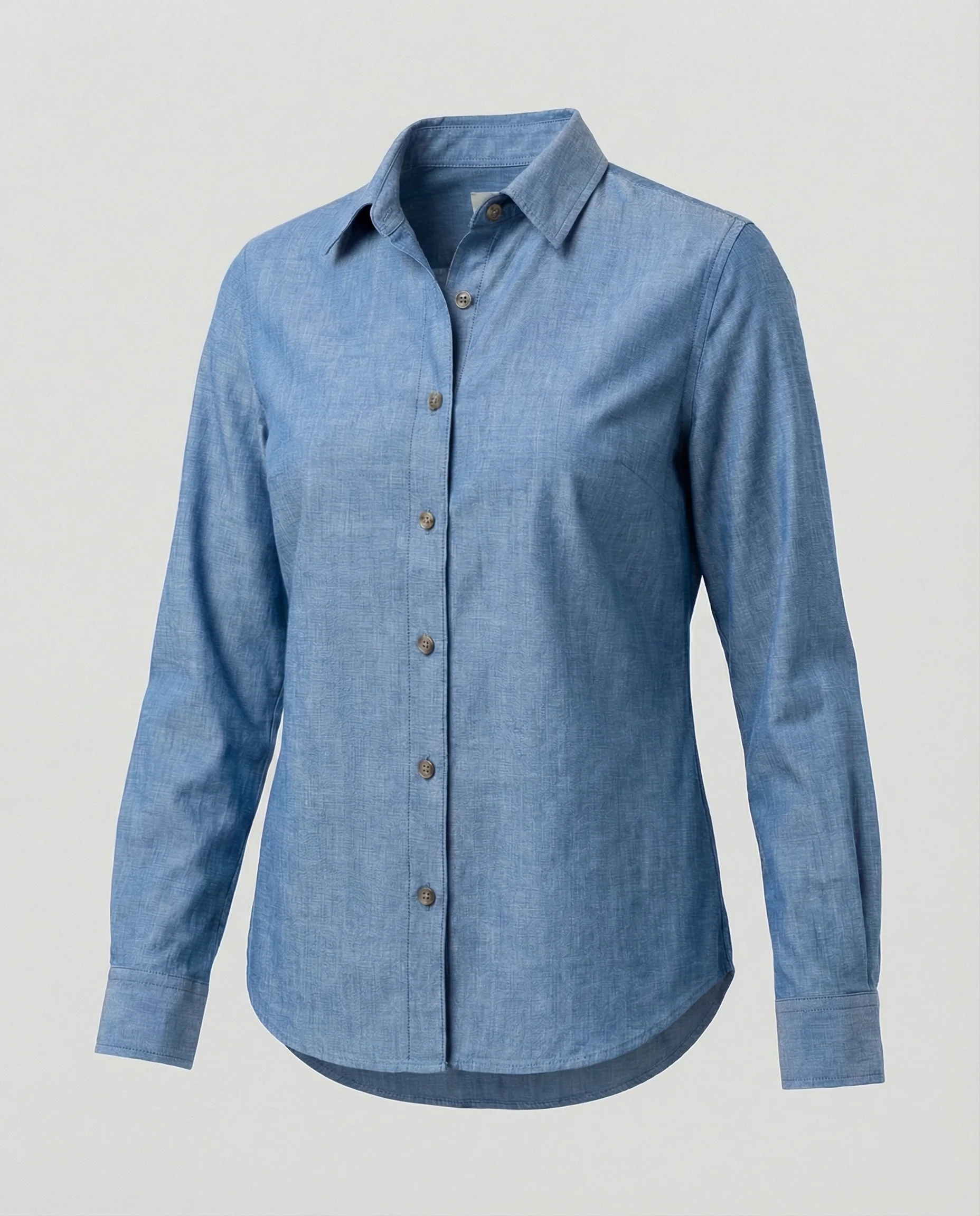 Zweifarbige Hemdbluse Jeansoptik Damen - Image 14