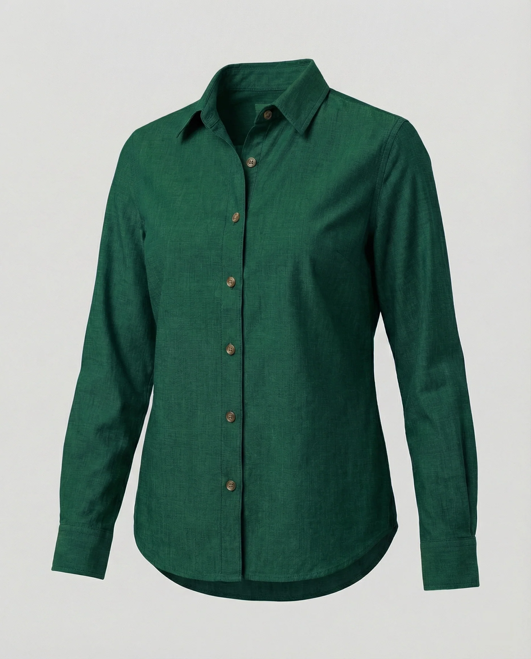 Zweifarbige Hemdbluse Jeansoptik Damen - Image 8