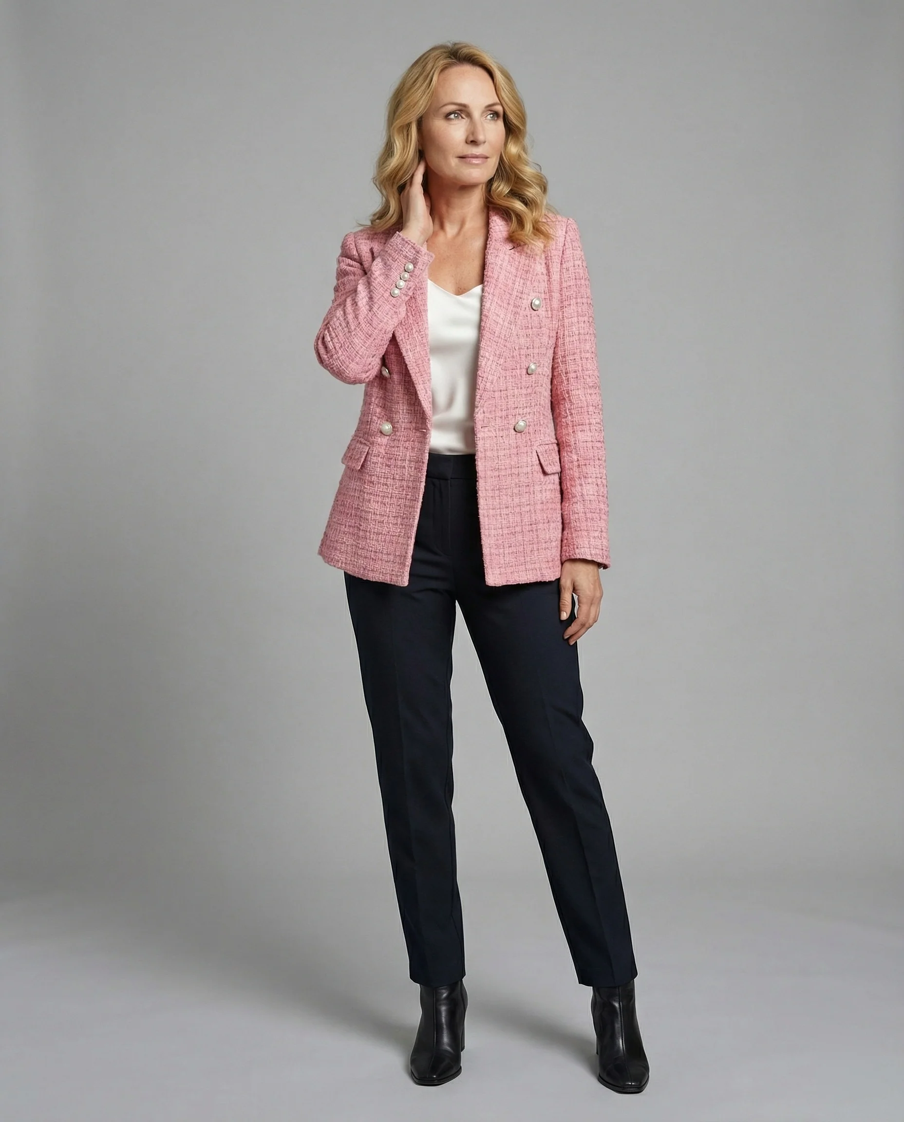 Damen Blazer Tweed Perlen - Image 2