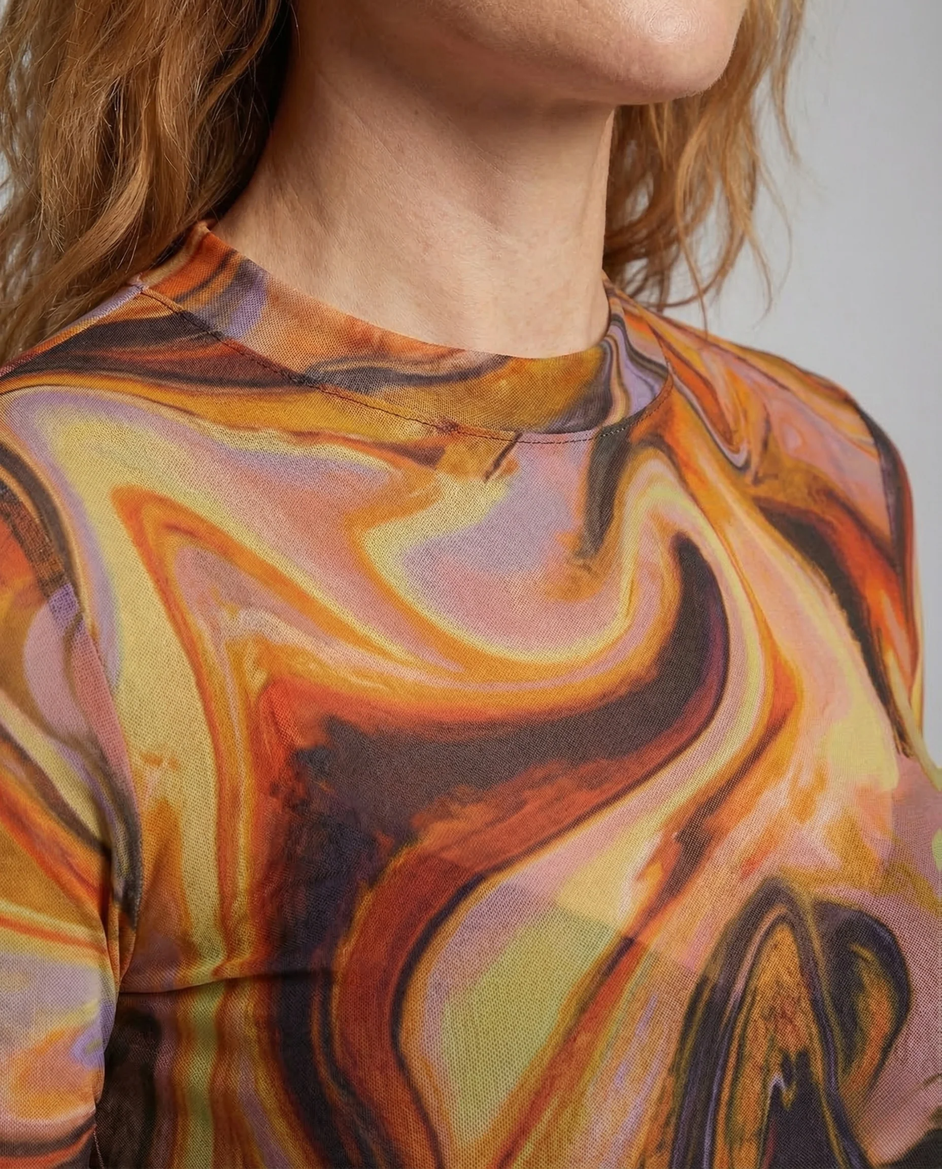 Damen Zweiteiler Crop Top Midirock Jersey - Image 2