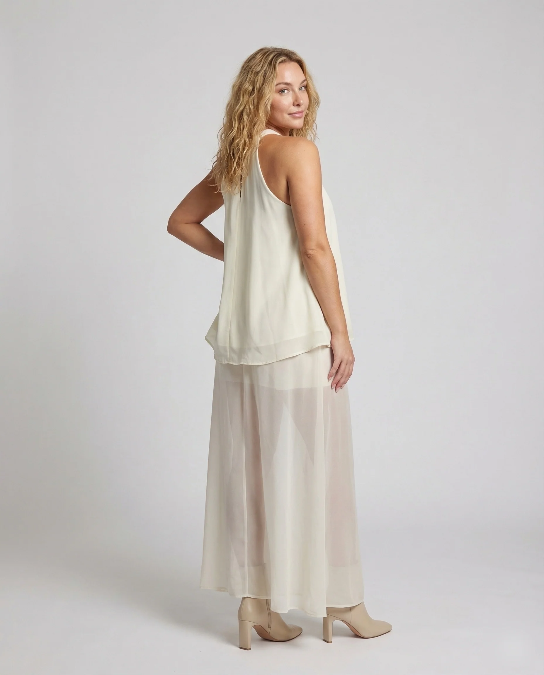Damen Chiffon Zweiteiler mit Palazzo Hose - Image 2