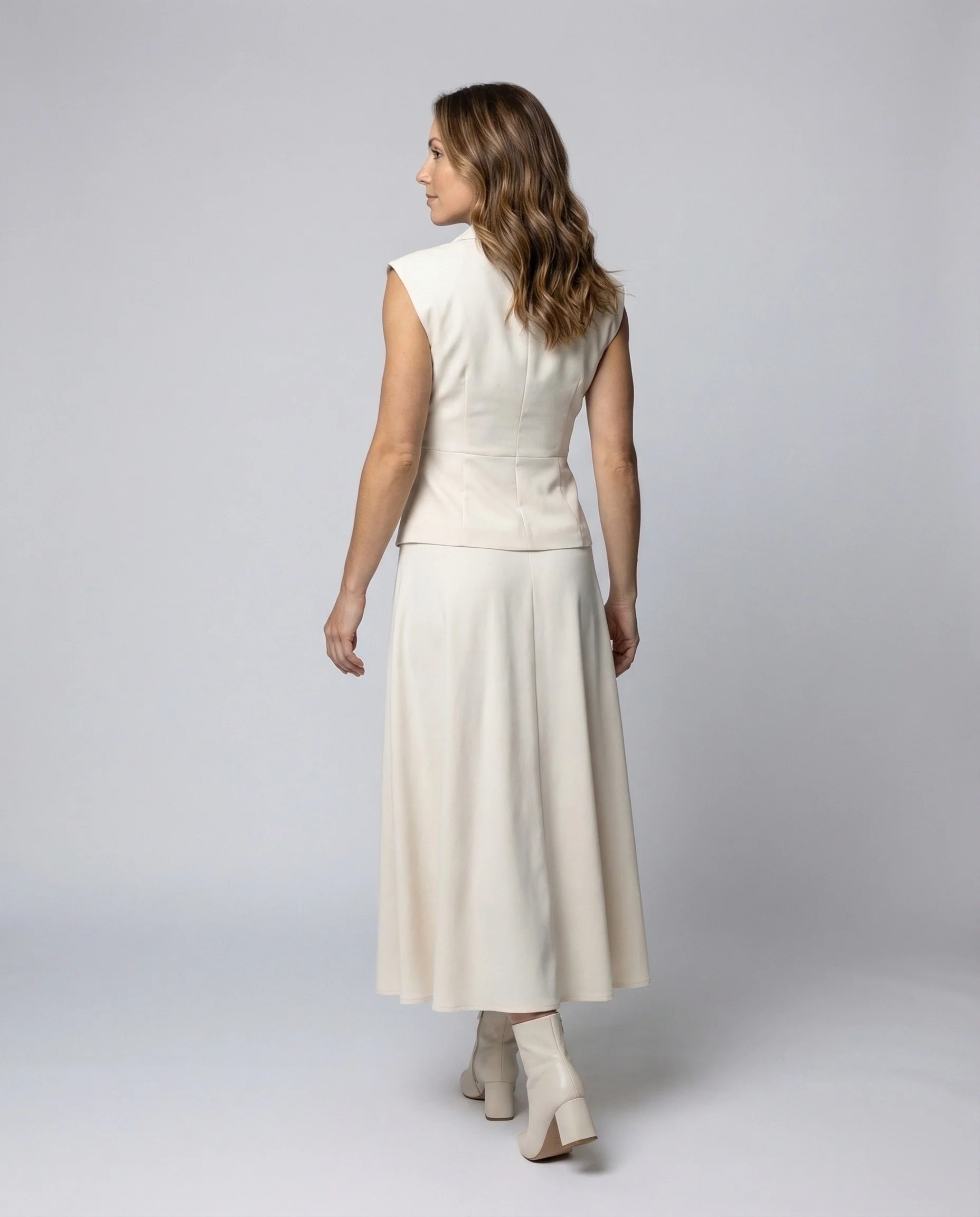 Damen Zweiteiler mit Blazer Top und Midirock - Image 2