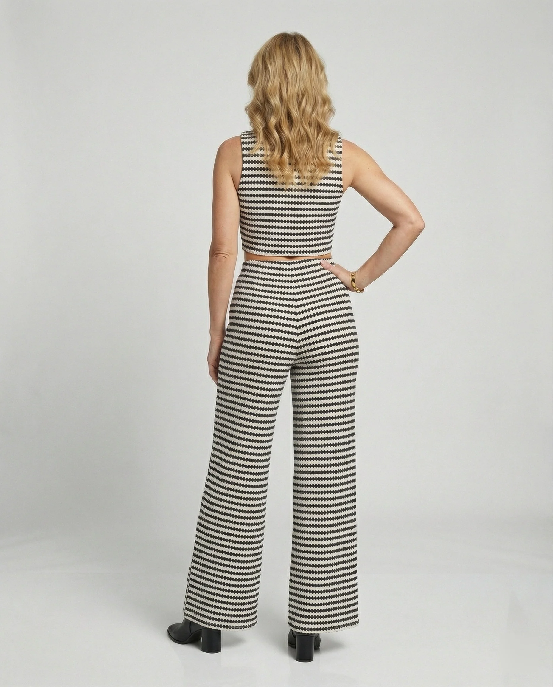 Damen Zweiteiler Set Strick Crop - Image 2