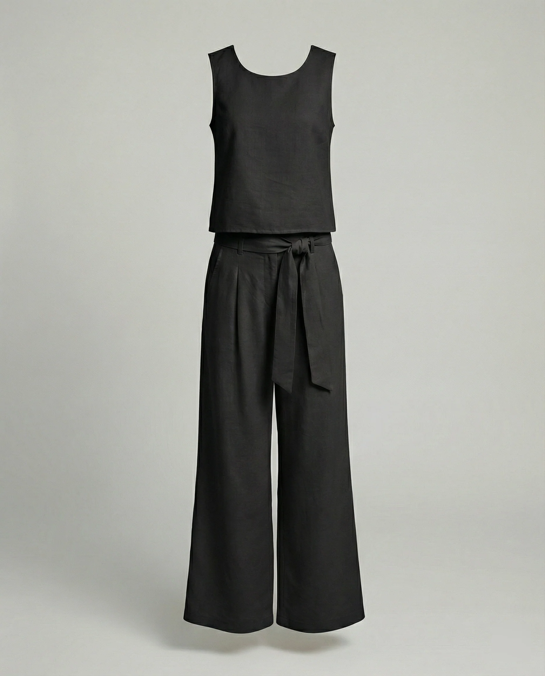 Damen Zweiteiler Set Leinen Hose - Image 4