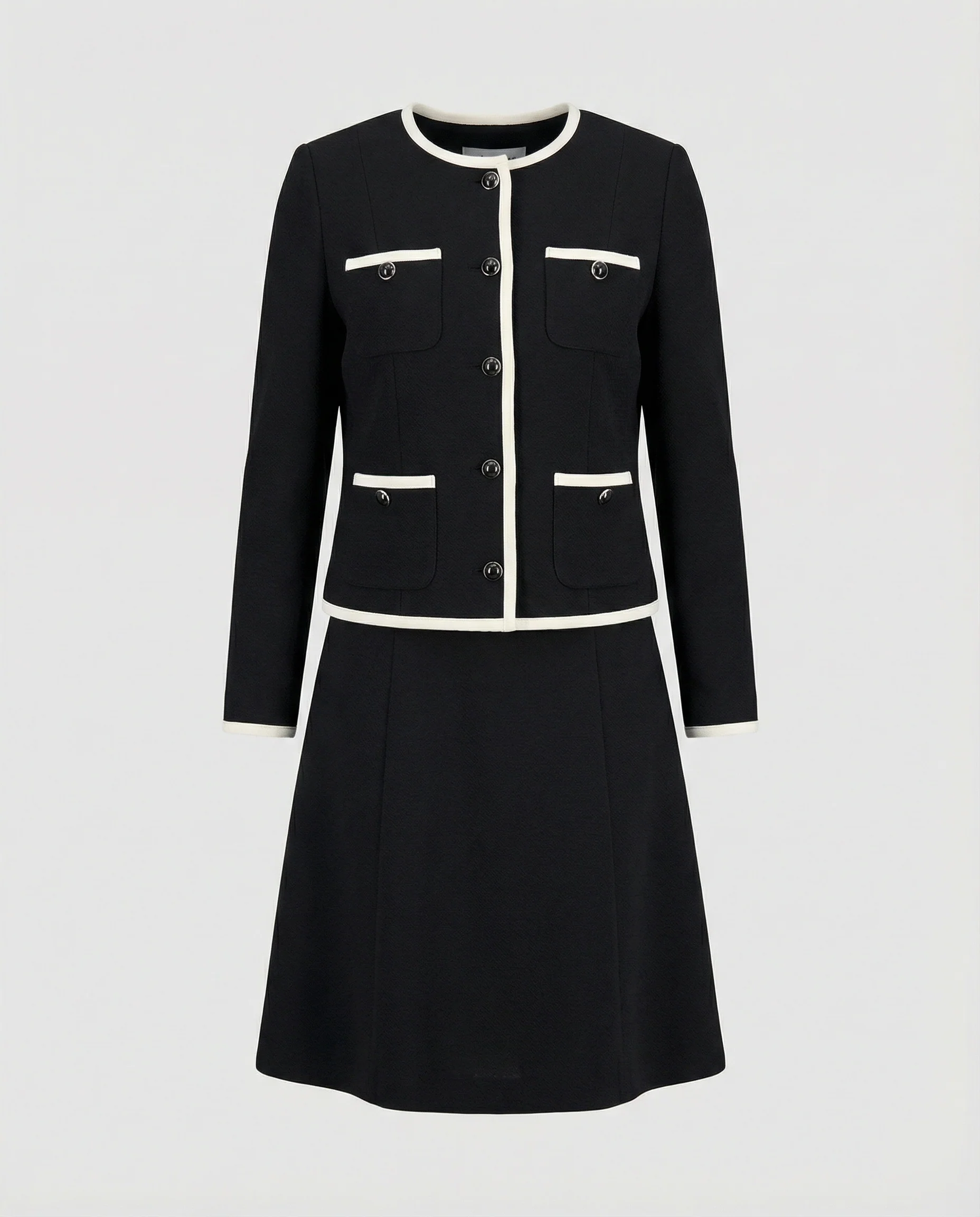 Zweiteiliges Kleid aus ärmellosem Etuikleid und Boucléjacke Heidi Mode - Image 3
