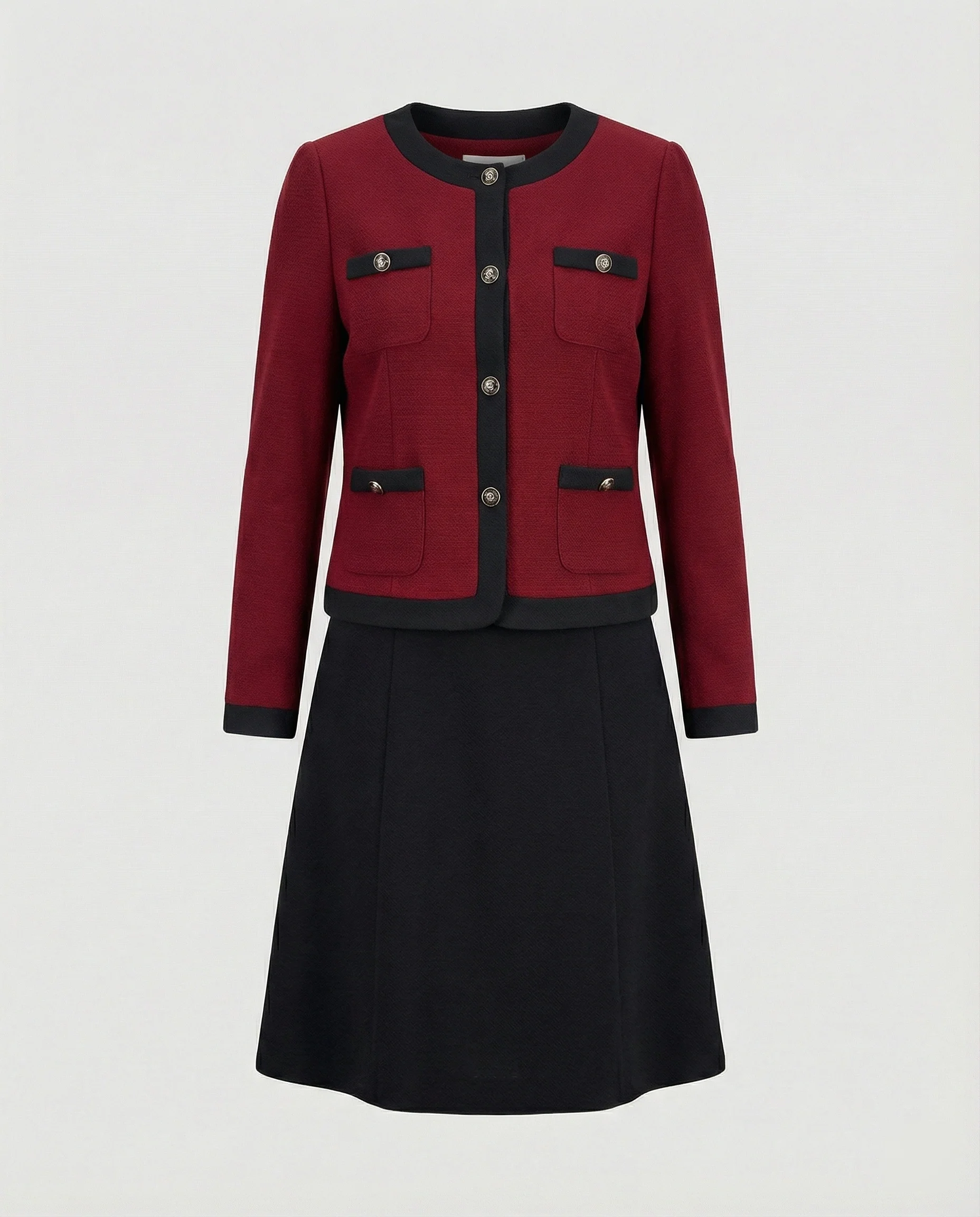 Zweiteiliges Kleid aus ärmellosem Etuikleid und Boucléjacke Heidi Mode - Image 7