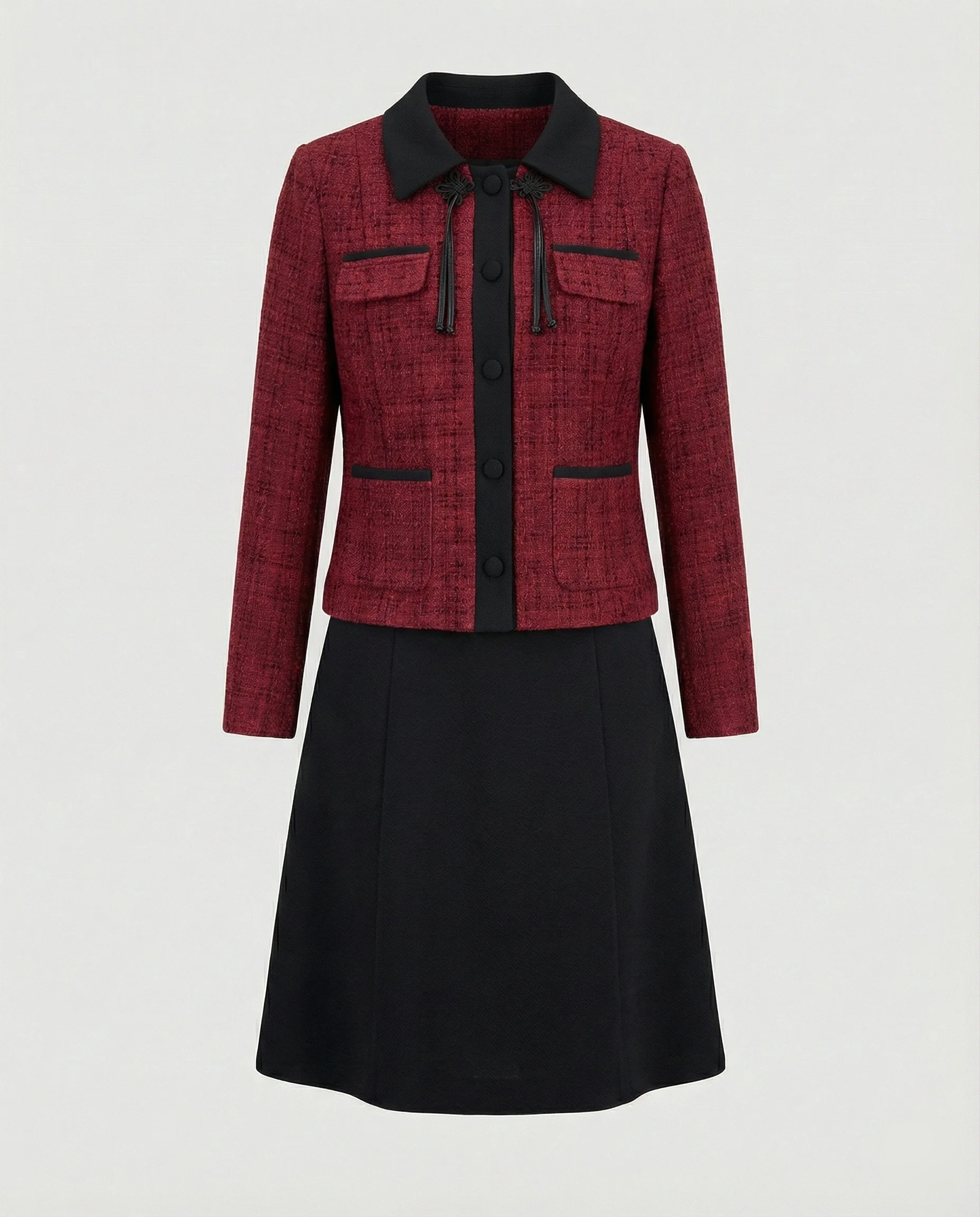 Zweiteiliges Kleid aus ärmellosem Etuikleid und Boucléjacke Heidi Mode - Image 8