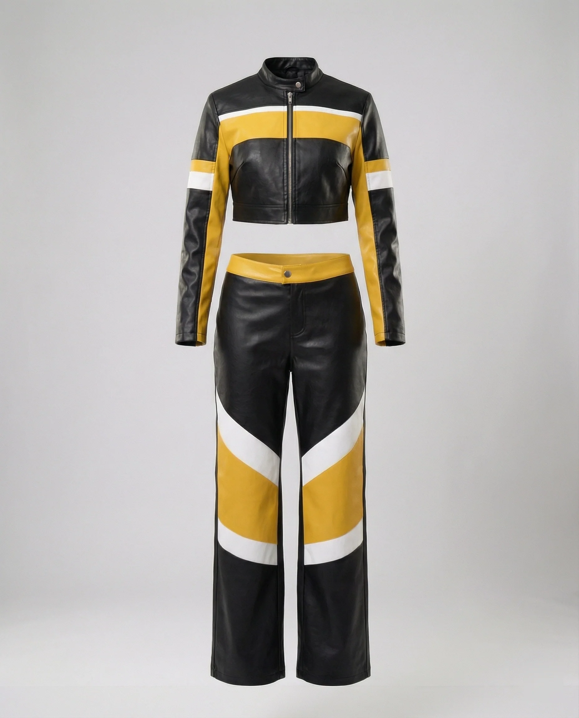 Damen Lederjacke Schwarz Set - Image 5