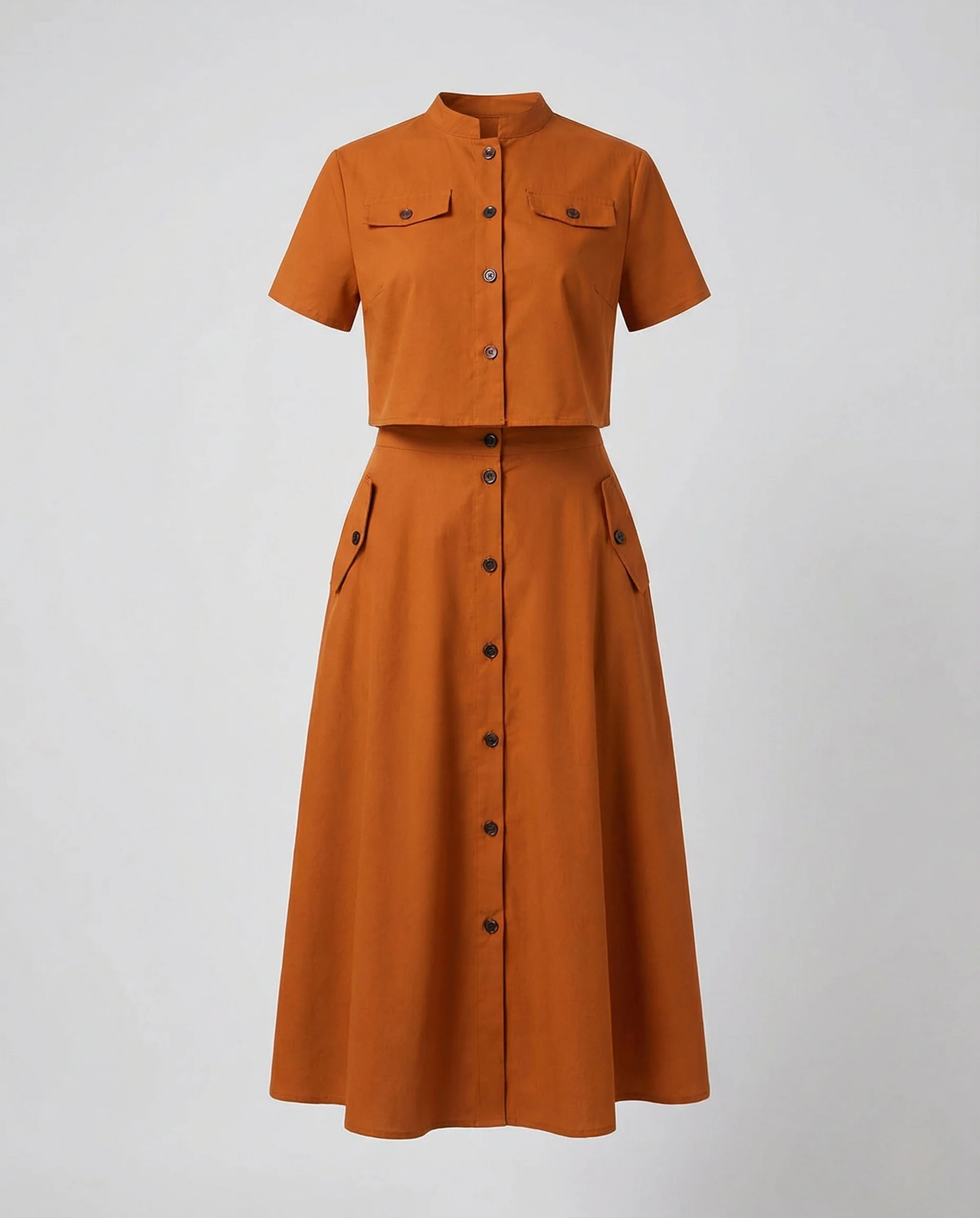 Damen Midi-Set mit Bluse und A-Linien-Rock - Image 5