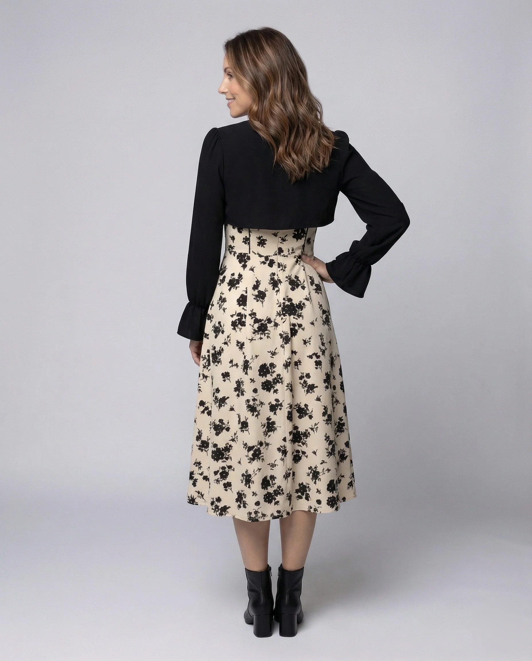 Damen Retro Zweiteiler Minikleid mit Bolero - Image 4