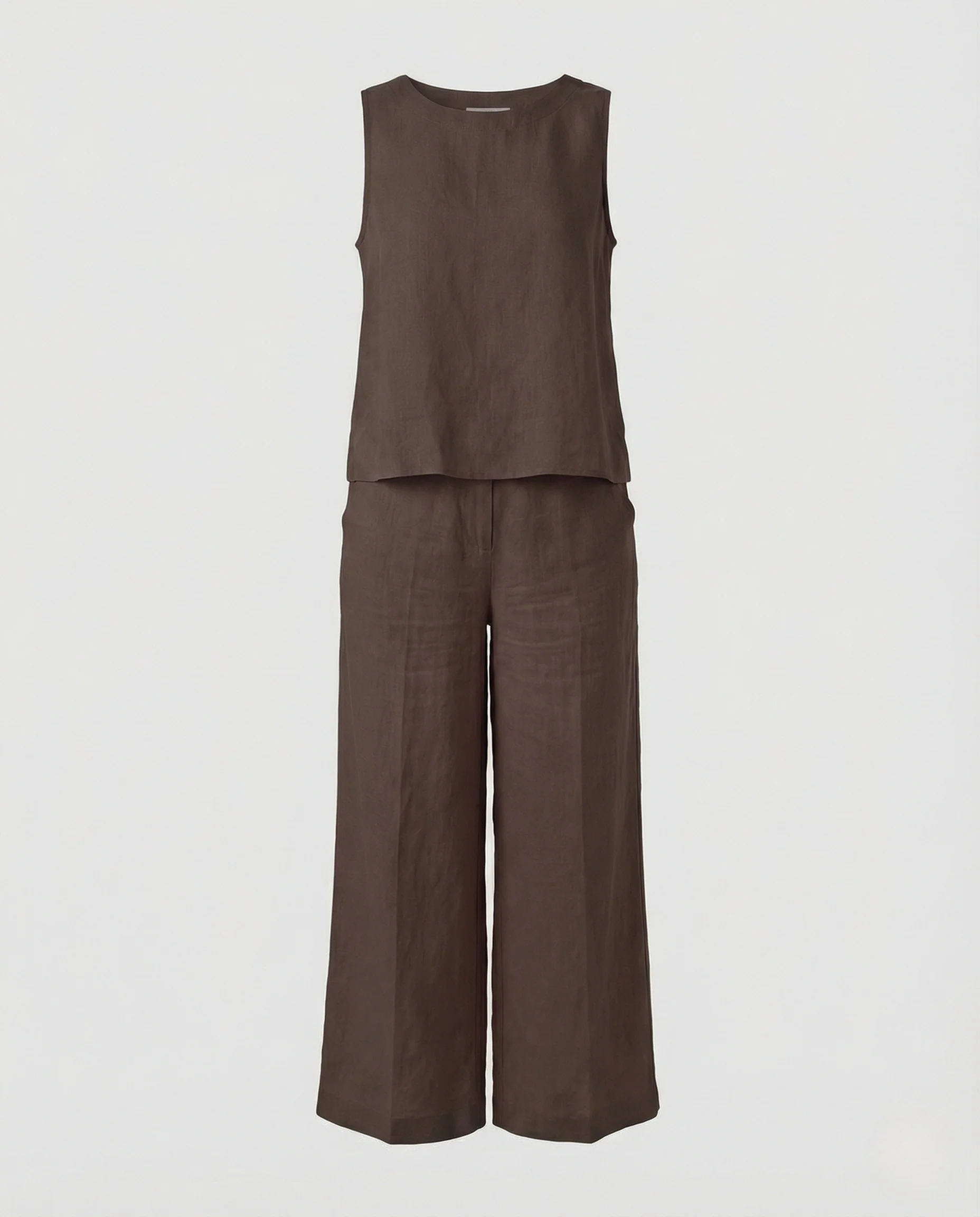 Damen Zweiteiler Set Leinen Hose - Image 10