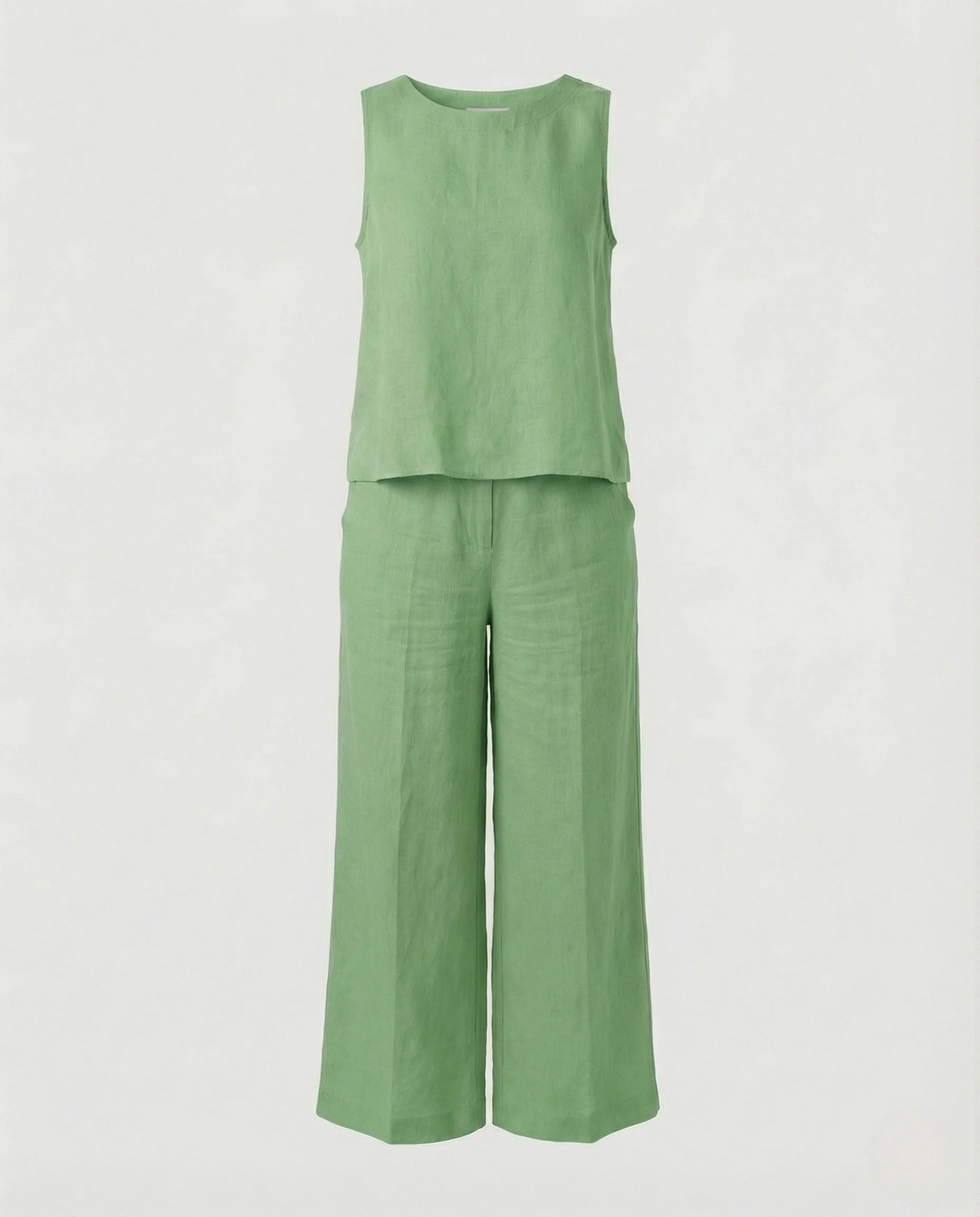 Damen Zweiteiler Set Leinen Hose - Image 8