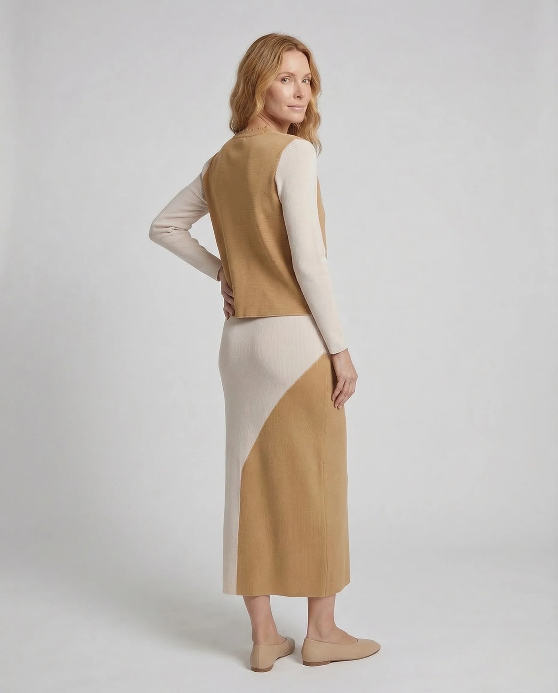 Damen Strick Set Cardigan Maxirock - Image 3
