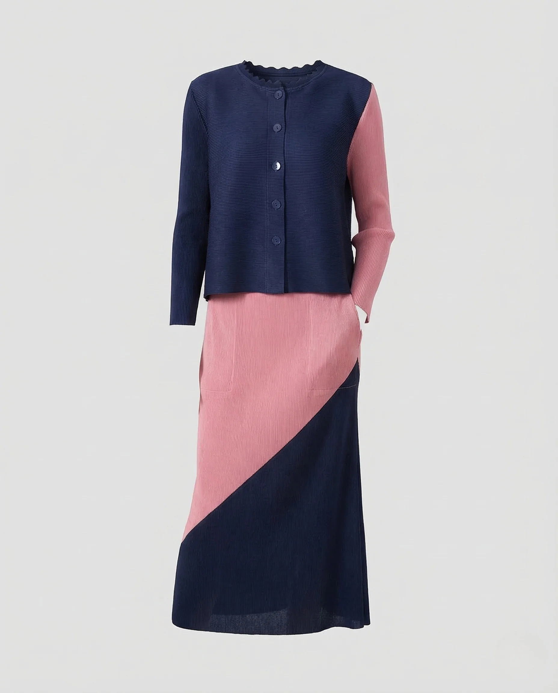 Damen Strick Set Cardigan Maxirock - Image 4