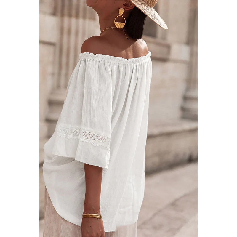Damen Off-Shoulder Bluse mit Bestickten Details Heidi-Mode - Image 3