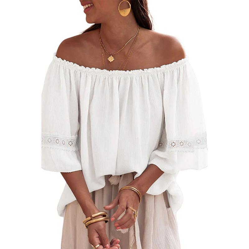 Damen Off-Shoulder Bluse mit Bestickten Details Heidi-Mode - Image 6