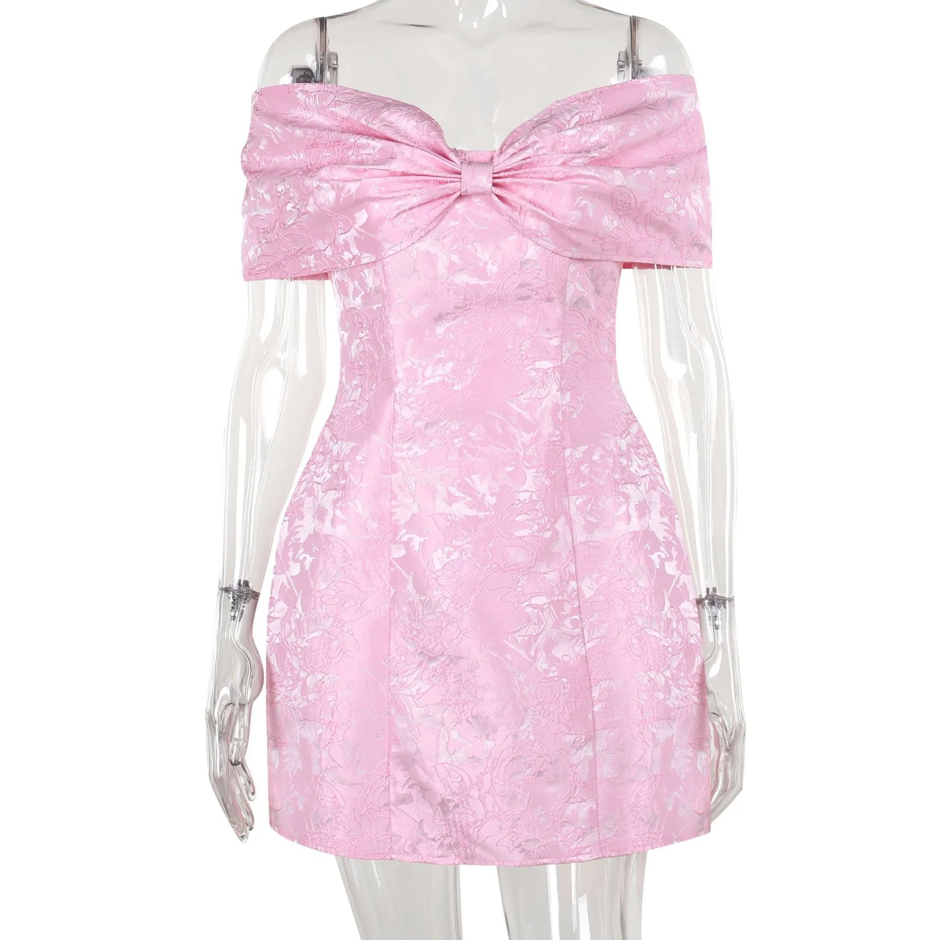 Damen Off-Shoulder Cocktailkleid mit Elegantem Blumenmuster und Aufwendiger Rüschenverzierung Heidi-Mode - Image 7