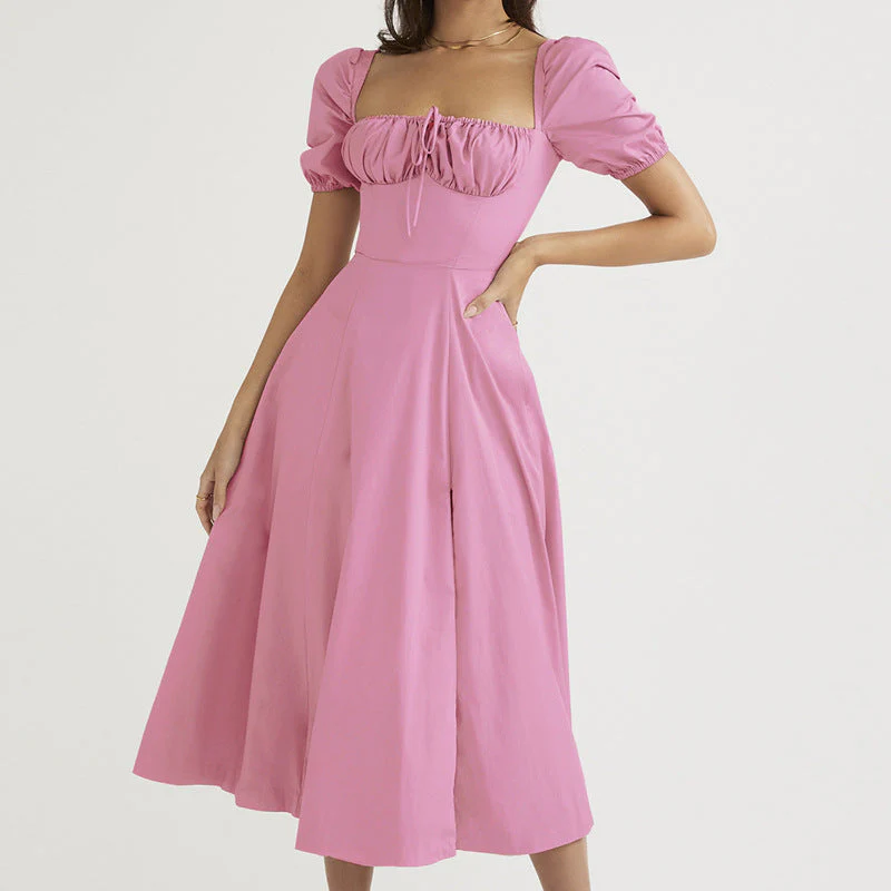 Damen Off-Shoulder Maxikleid mit Schmeichelndem Split und Elastischem Oberteil Heidi-Mode - Image 7