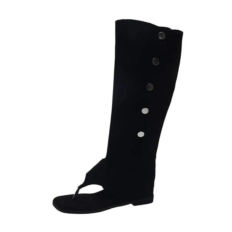 Damen offene Stiefel mit modischem Riemendesign und eleganten Knopfdetails Heidi Mode - Image 7