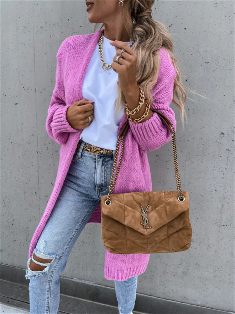 Damen Offene Strickjacke mit groben Maschen und lässigem Schnitt Heidi-Mode - Image 10