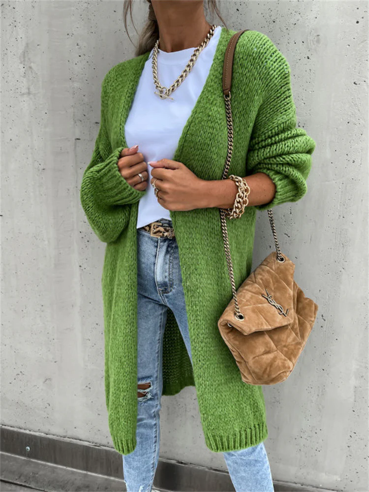 Damen Offene Strickjacke mit groben Maschen und lässigem Schnitt Heidi-Mode - Image 2