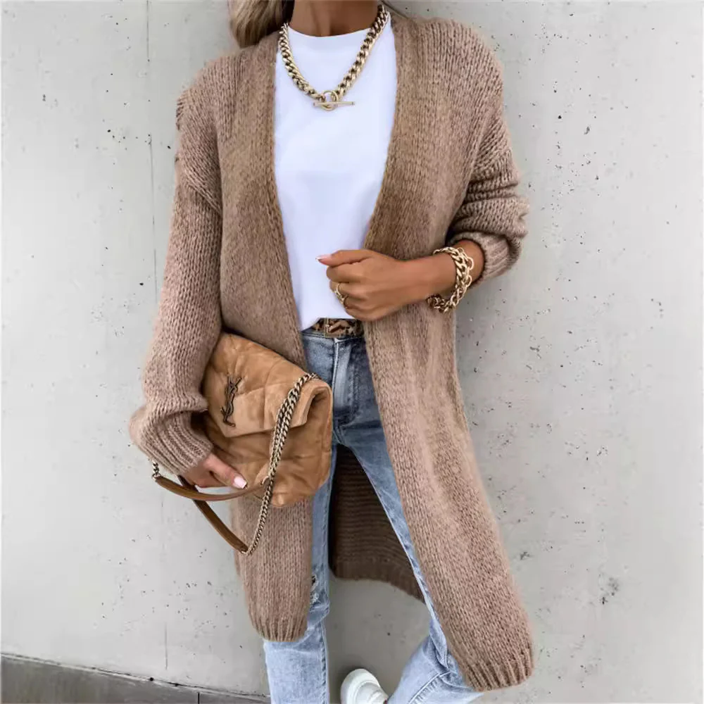 Damen Offene Strickjacke mit groben Maschen und lässigem Schnitt Heidi-Mode - Image 3