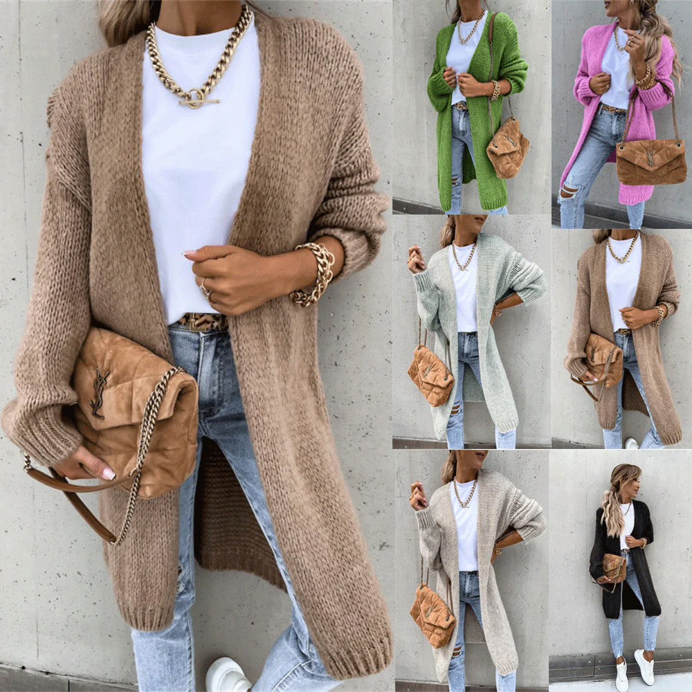 Damen Offene Strickjacke mit groben Maschen und lässigem Schnitt Heidi-Mode - Image 4