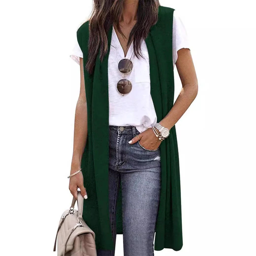 Damen Offene Strickjacke mit Lässigem Schnitt und Langen Seitenpartien Heidi-Mode - Image 4