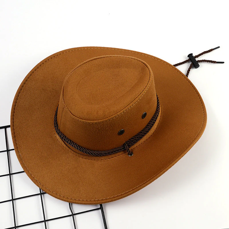 Damen Outdoor Cowboyhut Aus Weichem Mikrofaser-Wildleder mit Kordelzug Heidi-Mode - Image 6