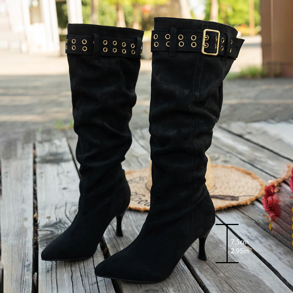 Damen Overknee Stiefel mit modischem Falten-Design und hochwertigem Material Heidi Mode - Image 7