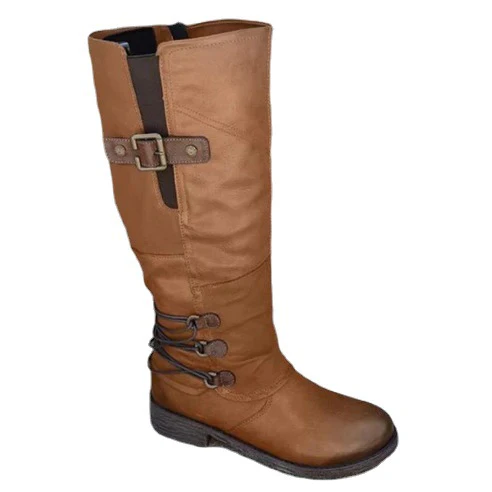 Damen Overknee Stiefel mit modischem Riemendesign und komfortablem Blockabsatz Heidi Mode - Image 5