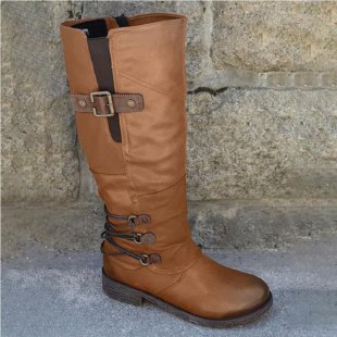 Damen Overknee Stiefel mit modischem Riemendesign und komfortablem Blockabsatz Heidi Mode - Image 7