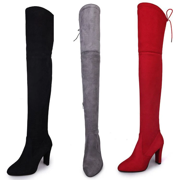 Damen Overkneestiefel mit elegantem Stiletto-Heel und modischem Schnür-Design Heidi Mode - Image 5