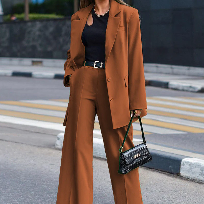 Damen Oversized Blazer und Weite Hose Kombination Heidi-Mode - Image 8