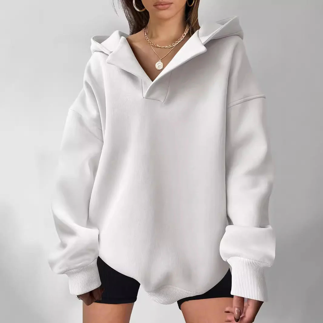Damen Oversized Hoodie mit Modernem Kragen und Lässiger Passform Heidi-Mode