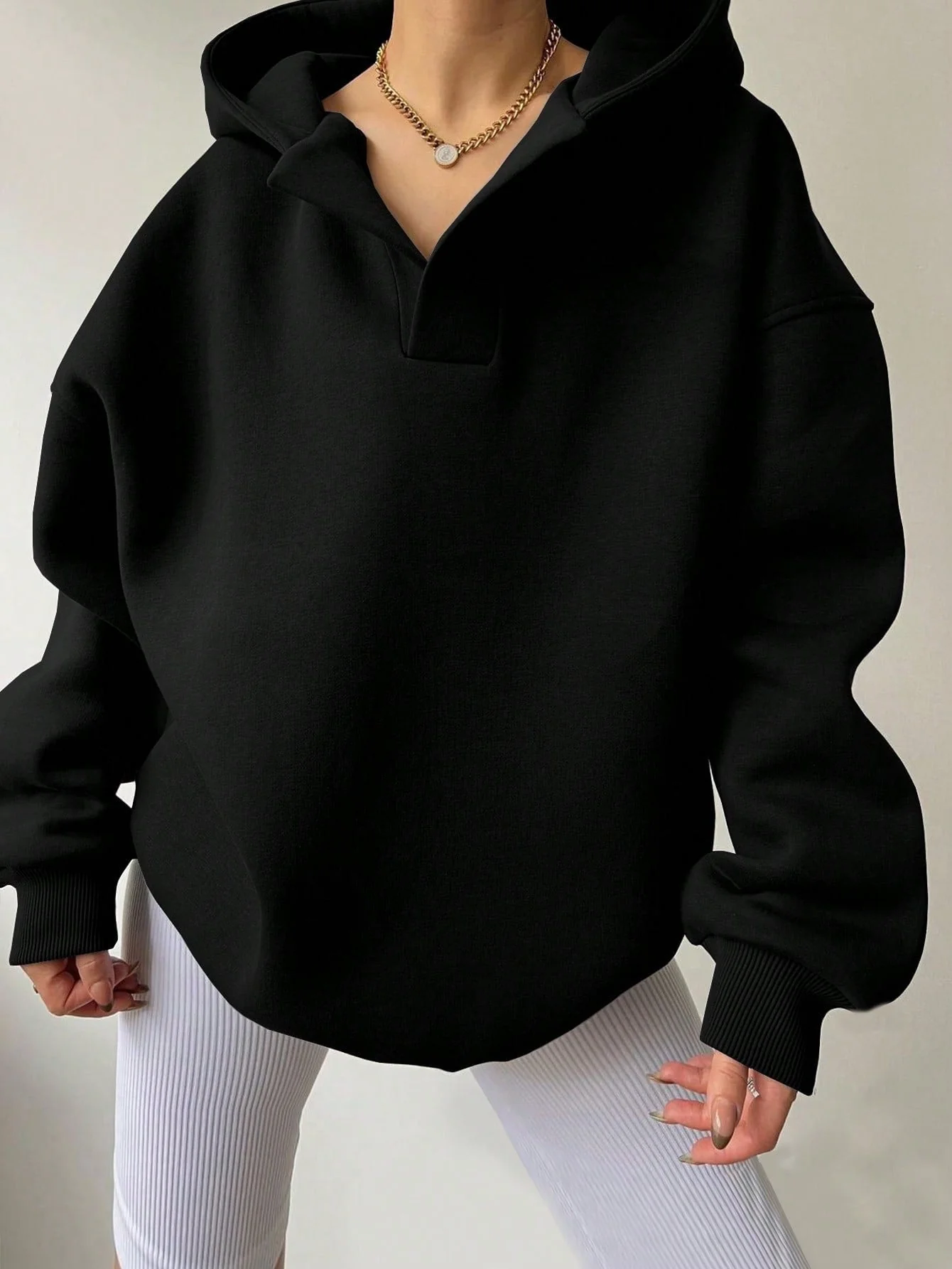 Damen Oversized Hoodie mit Modernem Kragen und Lässiger Passform Heidi-Mode - Image 13