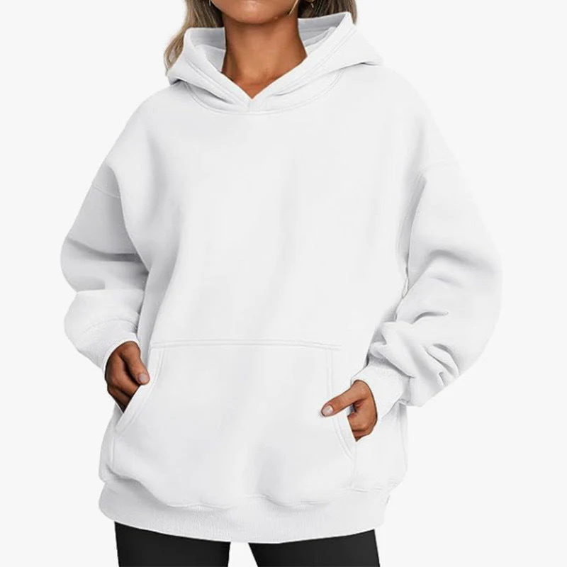 Damen Oversized Kapuzenpullover Aus Weichem Baumwollmix mit Praktischen Taschen Heidi-Mode - Image 10