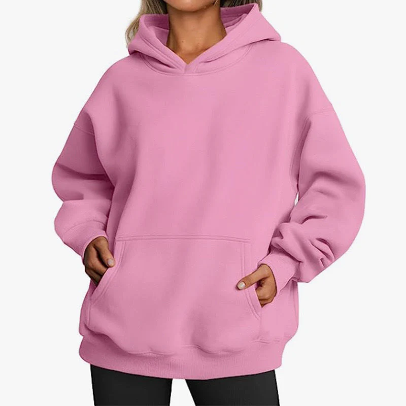 Damen Oversized Kapuzenpullover Aus Weichem Baumwollmix mit Praktischen Taschen Heidi-Mode - Image 11