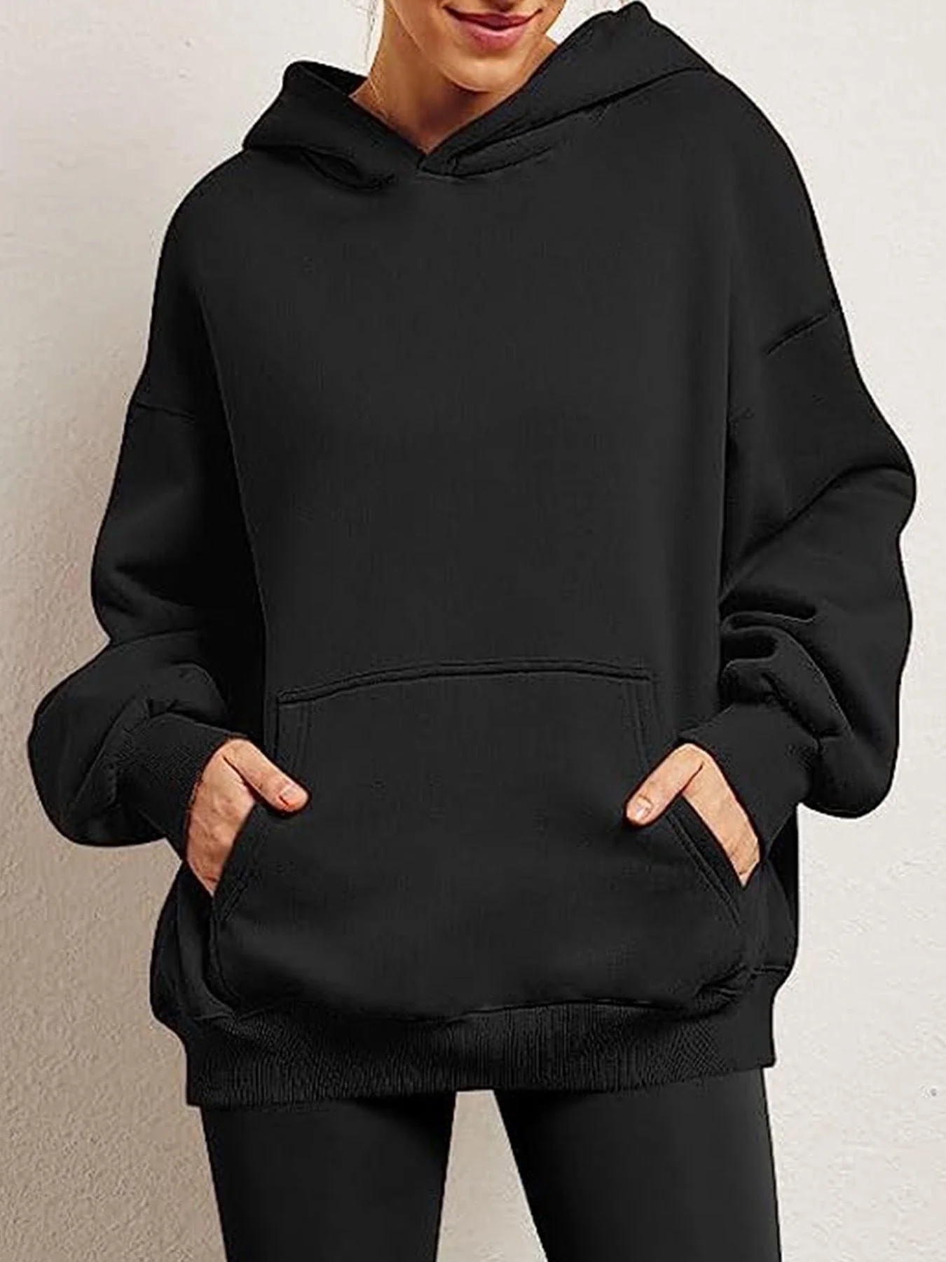 Damen Oversized Kapuzenpullover Aus Weichem Baumwollmix mit Praktischen Taschen Heidi-Mode - Image 16