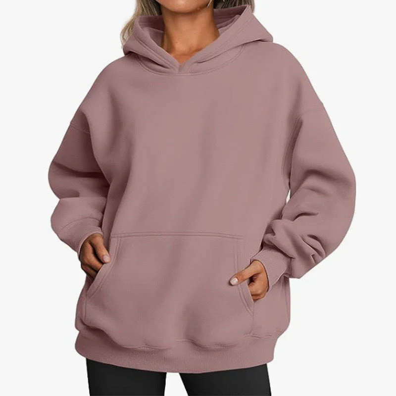 Damen Oversized Kapuzenpullover Aus Weichem Baumwollmix mit Praktischen Taschen Heidi-Mode - Image 7