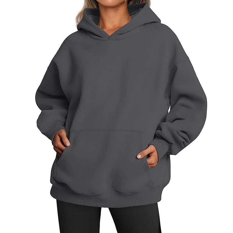 Damen Oversized Kapuzenpullover Aus Weichem Baumwollmix mit Praktischen Taschen Heidi-Mode - Image 8