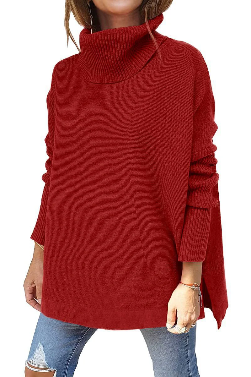 Damen Oversized Rollkragenpullover mit Strukturmuster Heidi-Mode - Image 4
