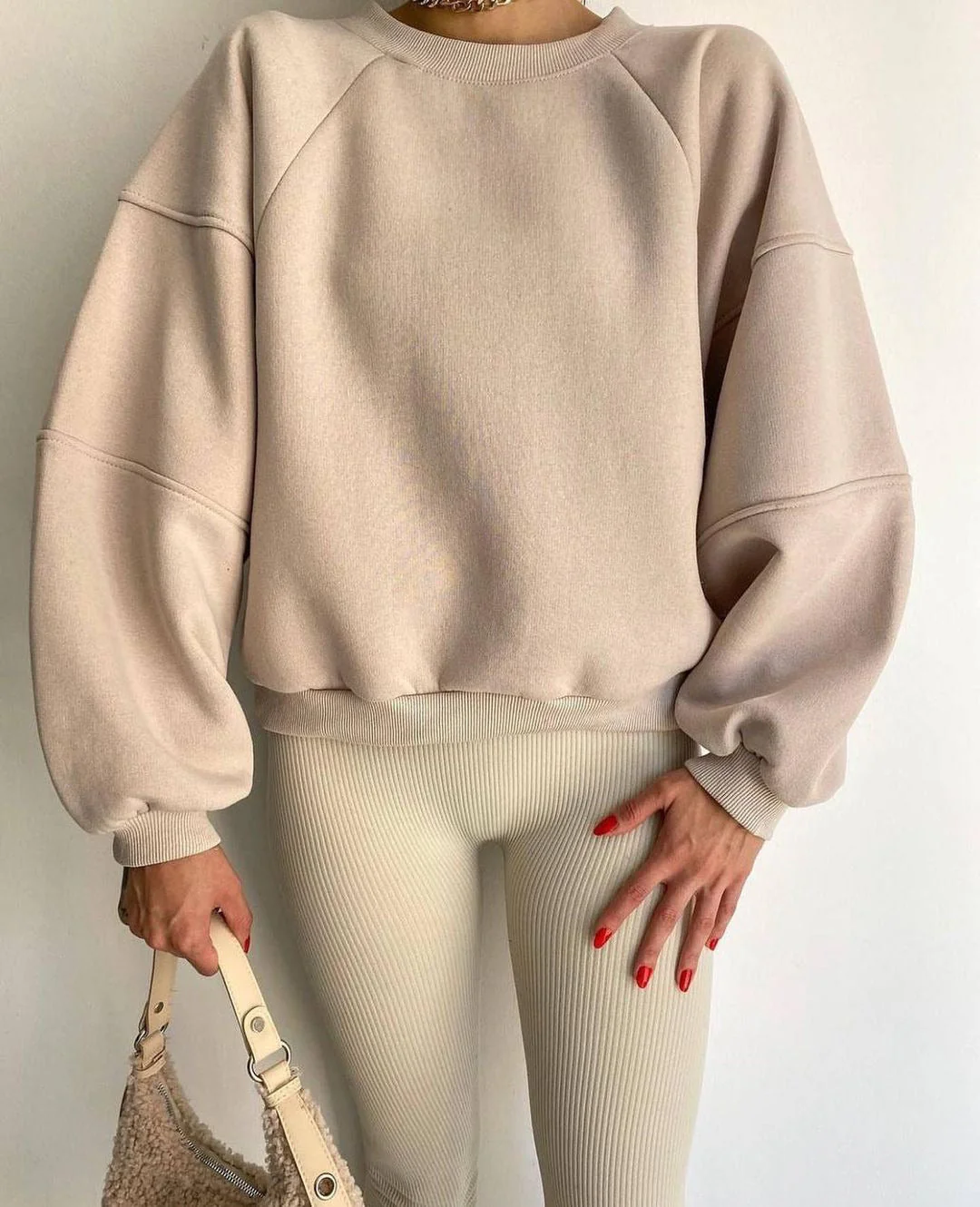 Damen Oversized Sweatshirt mit Voluminösen Ärmeln Heidi-Mode - Image 7