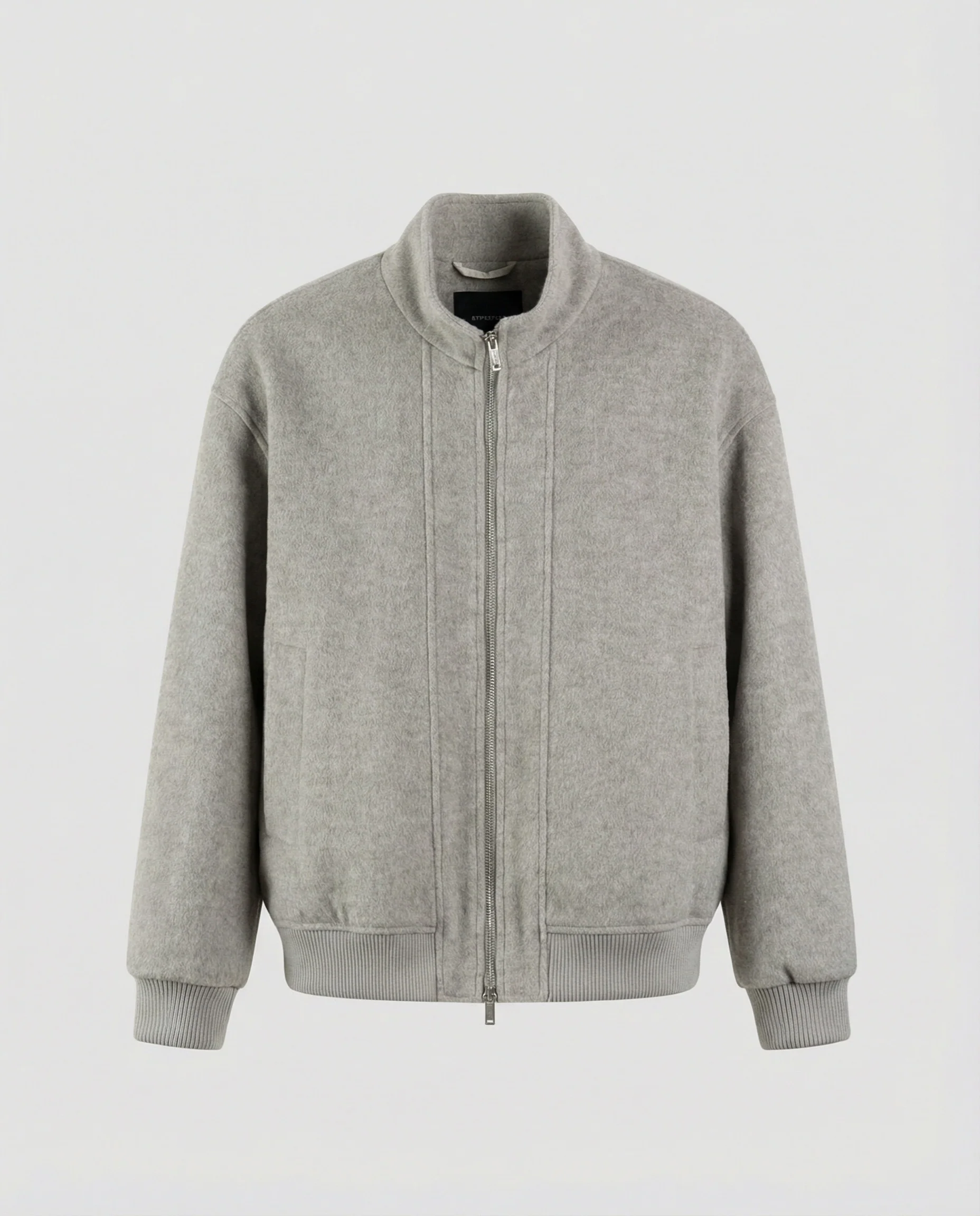 Damen oversized Wollmix-Bomberjacke mit Stehkragen und geripptem Saum Heidi-Mode - Image 5