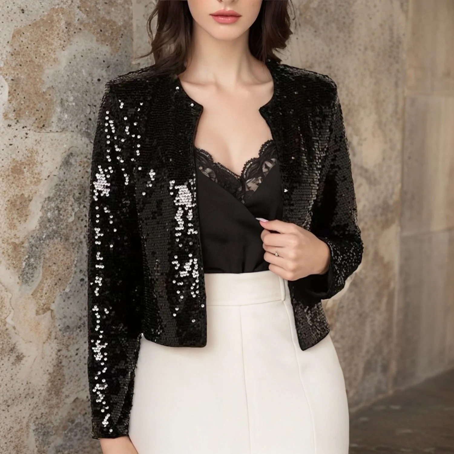 Damen Paillettenjacke Im Modernen Schnitt Heidi-Mode - Image 6