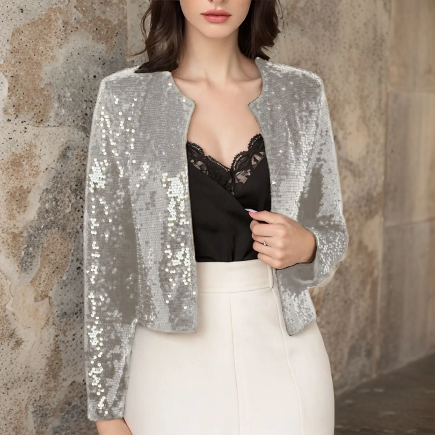 Damen Paillettenjacke Im Modernen Schnitt Heidi-Mode - Image 9