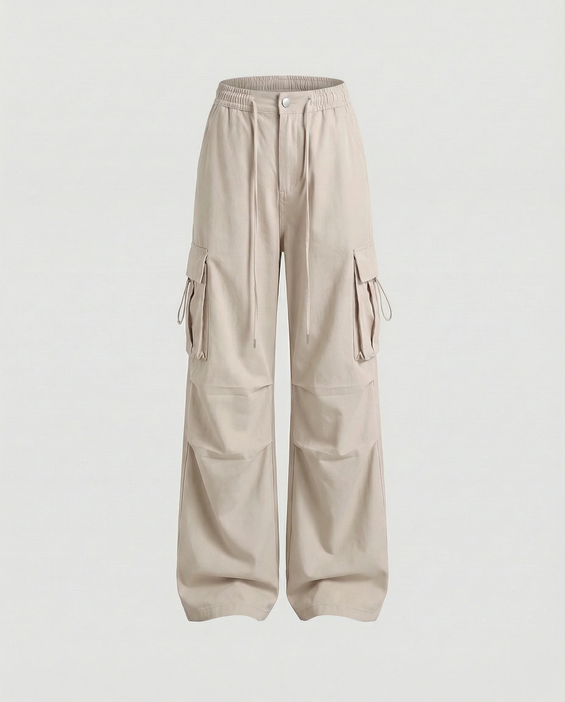 Damen Paperbag-Cargohose mit hohem Bund seitlicher Raffung und verstellbarem Saum Heidi-Mode - Image 6