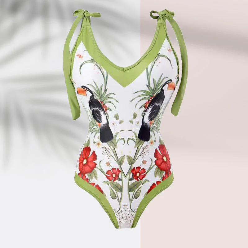 Damen Pareo mit Botanischem Muster und Stilvollem Bindegürtel Heidi-Mode - Image 6