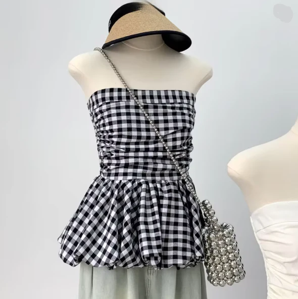 Damen Peplum-Top mit Schulterfreier Schnittführung Heidi-Mode - Image 5