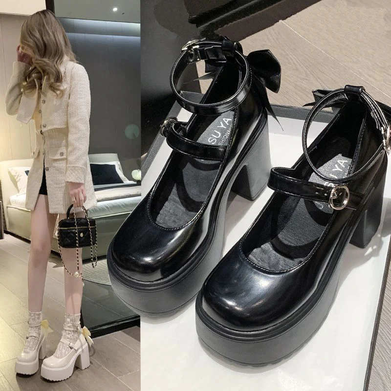 Damen Plateau-Pumps mit dekorativem Riemchen und eleganter Schnalle Heidi Mode - Image 5